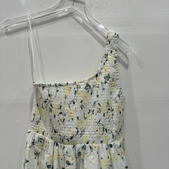 En Saison Lou Lou Midi Dress One Shoulder Ruffle Layered Skirt Floral Embroider - Picture 4 of 9